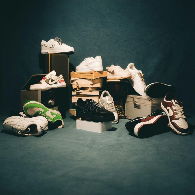 A curated display of trendy sneakers in various styles and colors.